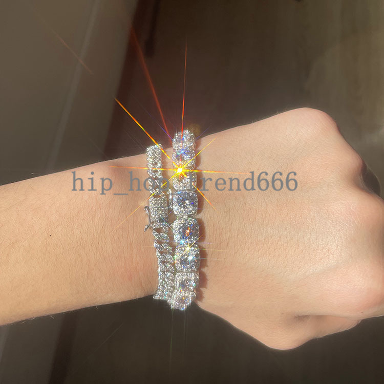 New Design Jewelry 8mm 10mm 12mm Wide 925 Solid Silver D/VVS Moissanite GRA Certificate Tennis Link Chain for Mans Necklace