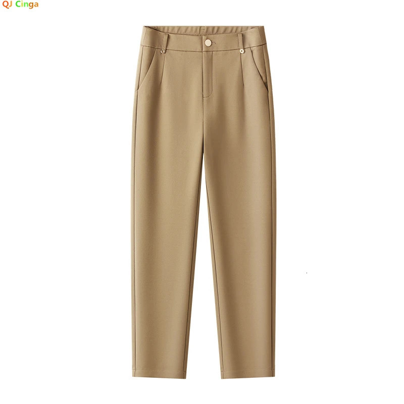 Khaki Womens Elastic Waist Stretch Pants Black Navy Trouser Fashion Casual Female Pant 27282930313233 China Size 250808