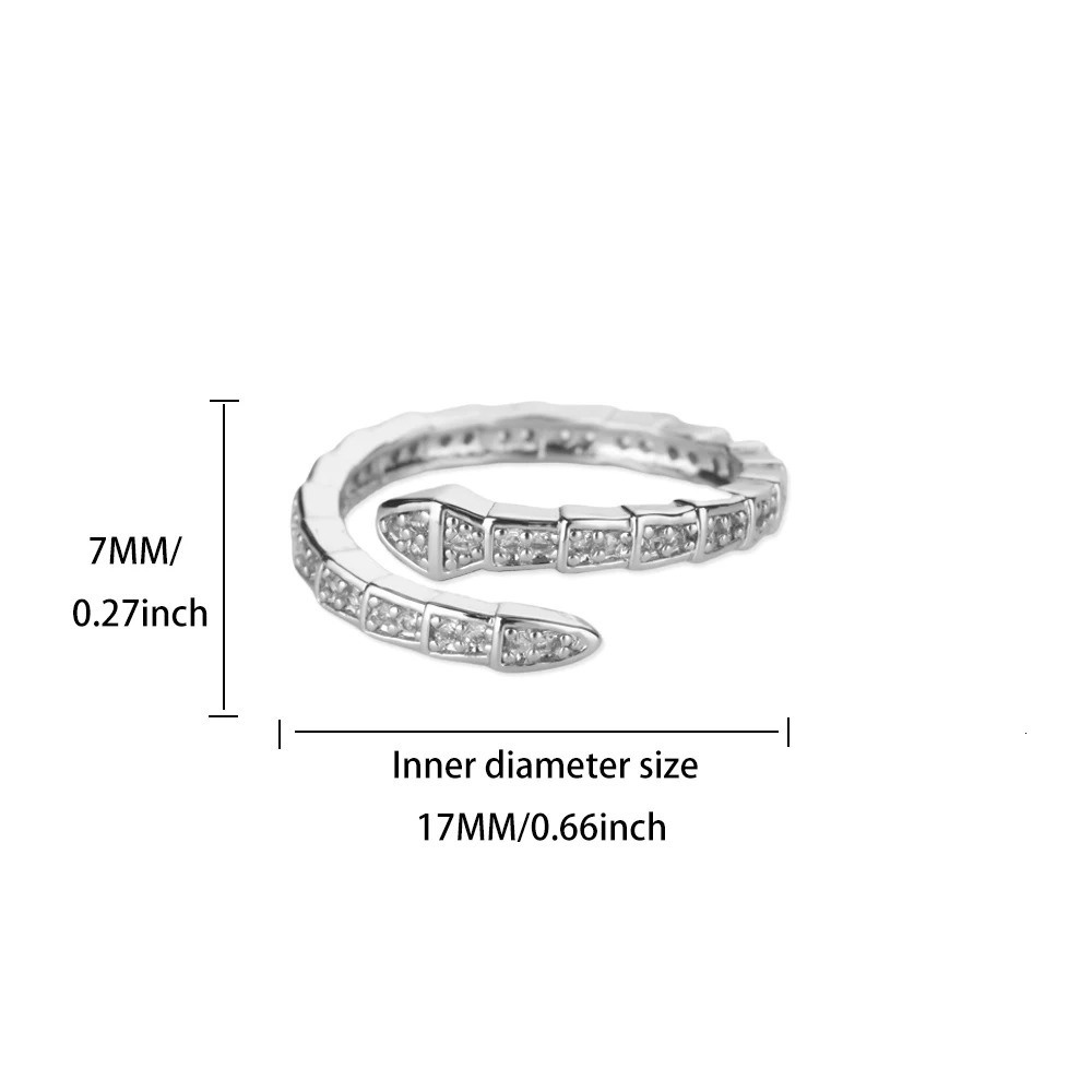 Rhinestone Zircon Snake Rings For Women Open Adjustable Snake Bone Finger Ring Wedding Fashionable Trendy Jewelry Gifts 250811