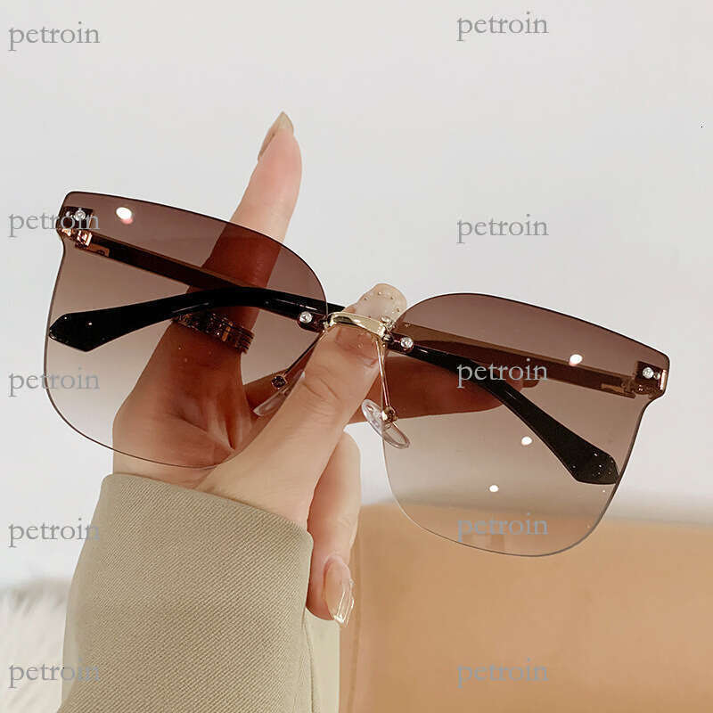 New Trendy Frameless High-End for Women TikTok Hot-Selling Fashion Ins UV Protection Sunglasses