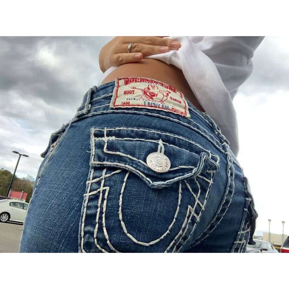 Vintage Buddha Embroidered Y2k Denim Pants Haruku Waist Straight Wide Leg Jeans Casual High Street Women Clothing