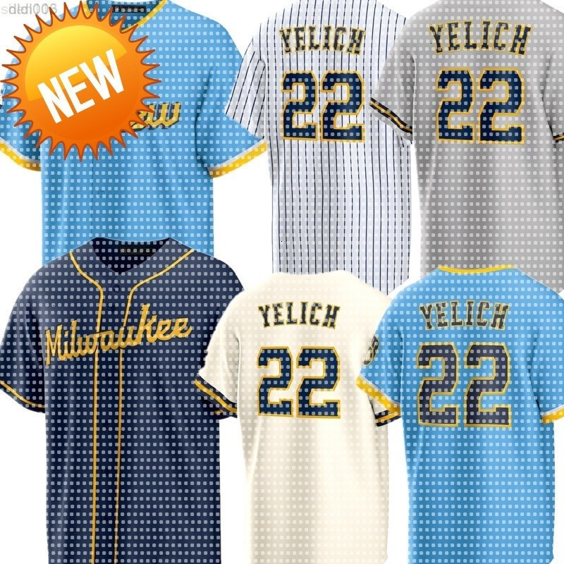 Custom Brewers Baseball Jersey Christian Yelich Rhys Hoskins William Contreras Jackson Chourio Sal Frelick Brice Turang Joey Ortiz Oliver Dunn Nestor Cortes