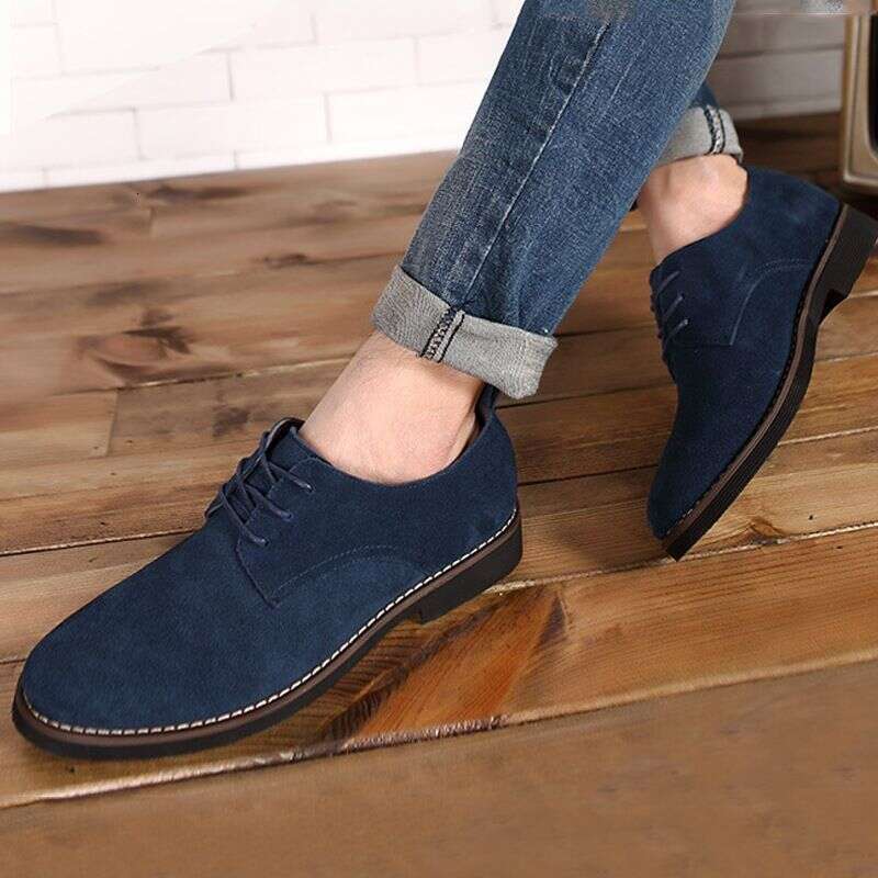 Plus Size Men's Genuine Business Casual Shoes Pure British Style Suede Leather Middle-aged And Elderly