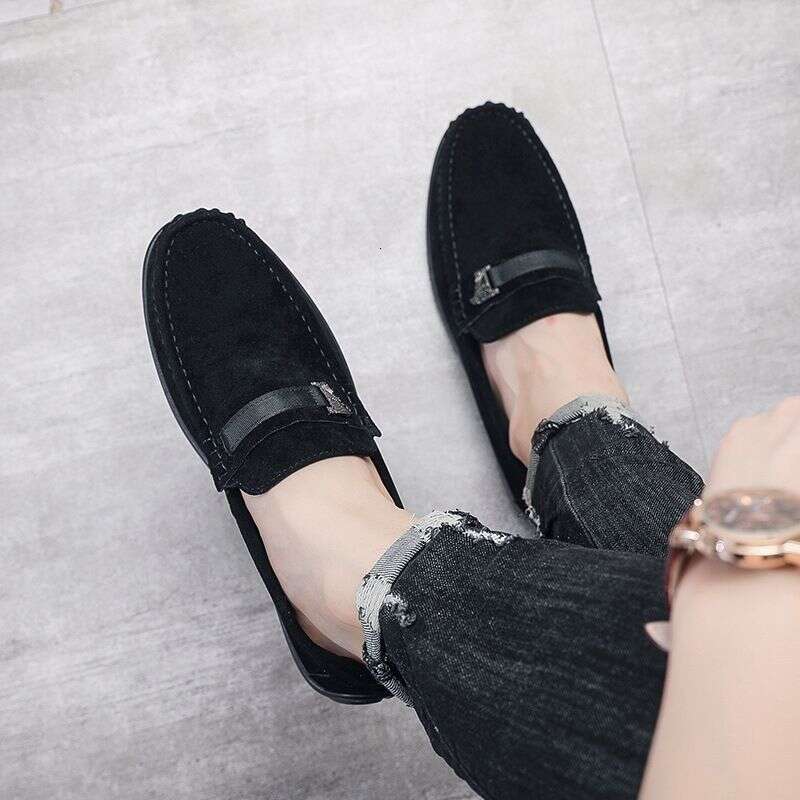 2025 Lefu Trendy Versatile New Men's Casual Bean Business Leather Shoes, And British Hoodie Shoes C010