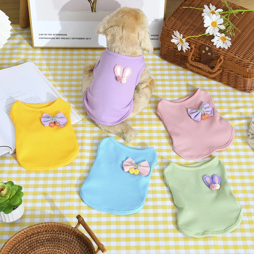 Pet Summer Cool and Breathable Vest Cat Dog Butterfly Clip Rabbit Ears Cute Clothes 250814