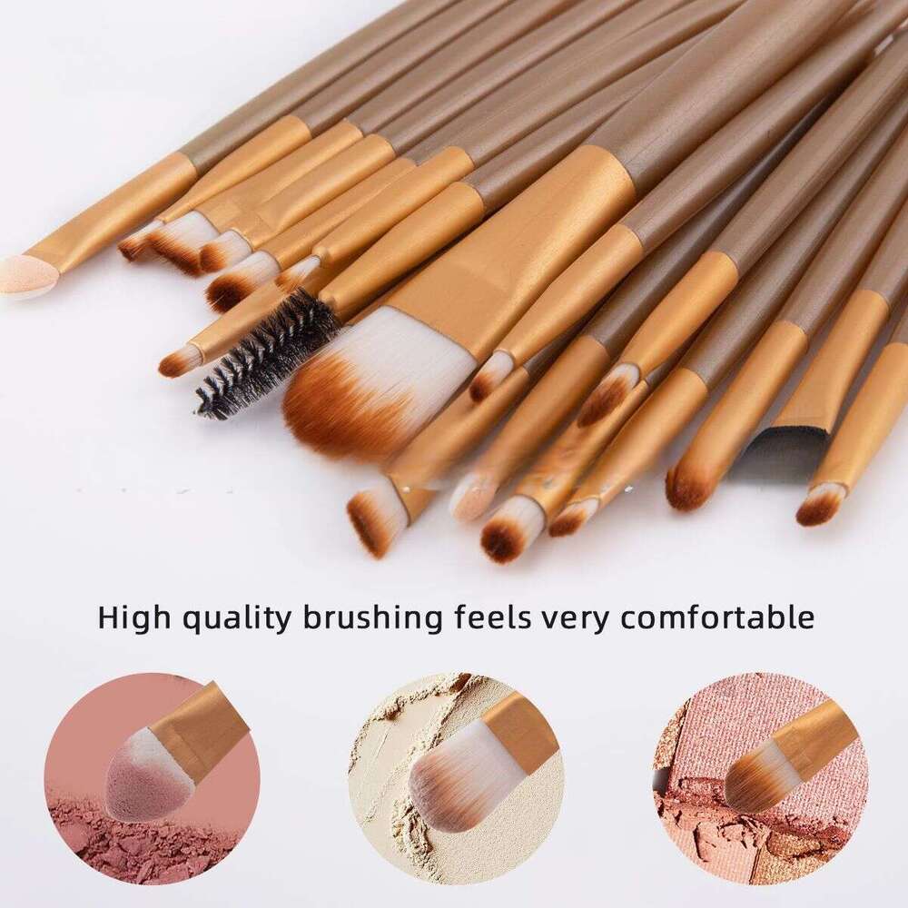 DHcollections 33-Piece Makeup Brush Set - Professional Cosmetic Brush Kit with Makeup Sponge & Pouch (Pink Gold/Brown Gold/Black Gold)