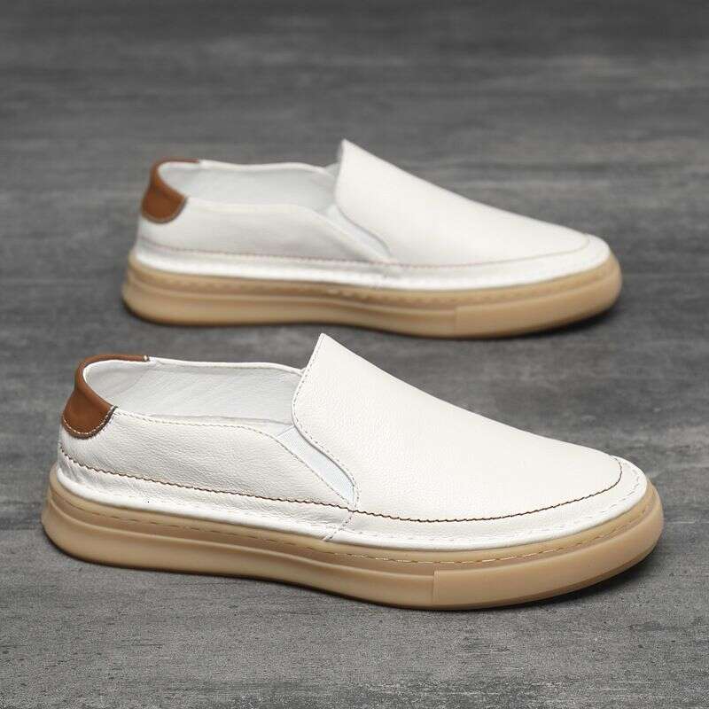 Breathable Casual Autumn And Winter, New Men's In Korean Version, One Legged Loafers, Leather Small White Shoes For Men