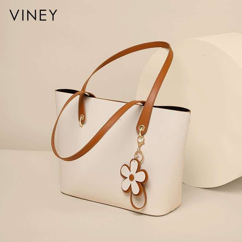 VINEY Summer New Women's Bags Commuter Genuine Leather Tote Bag Large Capacity Handbag