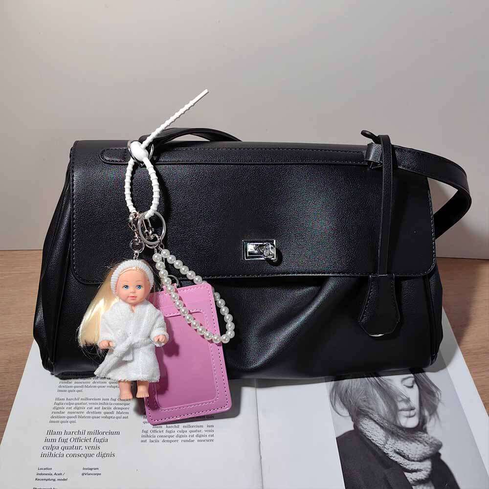 INS Style Cute Bathrobe Imitation Doll OBJ Figurine Work ID Card Holder Girl Bag Pendant