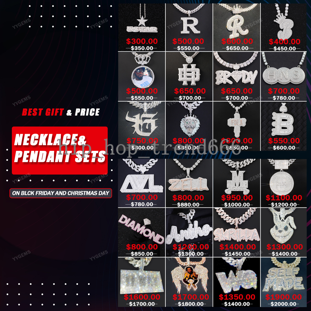 Manufactory Direct Hiphop Diamond Pendant 925 Sterling Silver CRA VVS Moissanite Diamond Pendant Custom Fine Jewelry Pendant