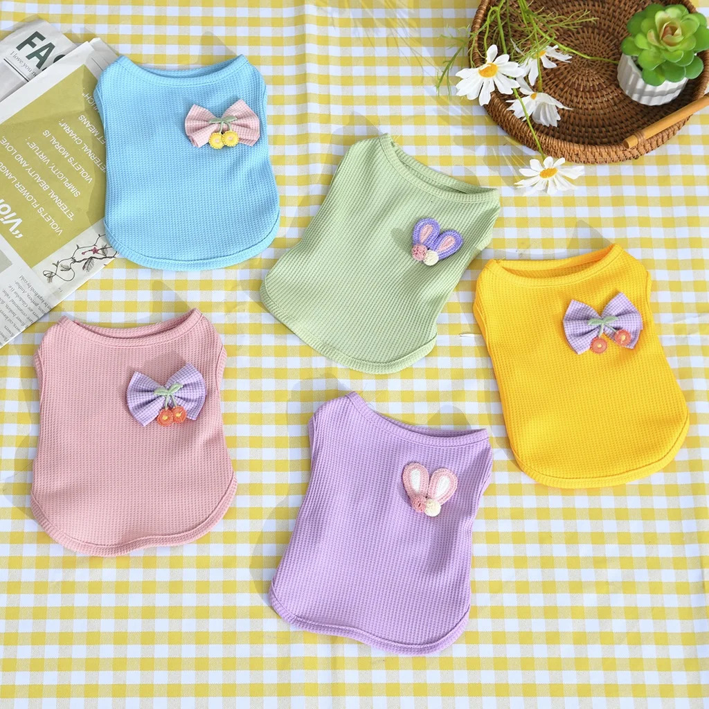 Pet Summer Cool and Breathable Vest Cat Dog Butterfly Clip Rabbit Ears Cute Clothes 250814