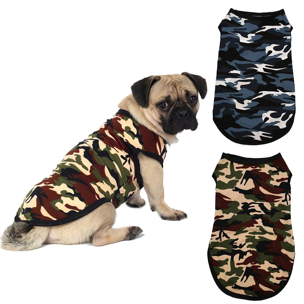 Dog Camouflage Print Vest Pet Shirt TShirt Clothes For Small Medium Dogs Cats 250814