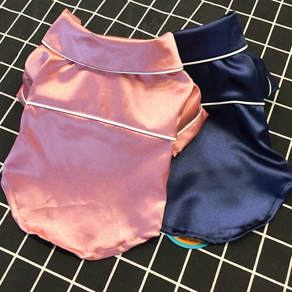 Dog Pajamas Clothes Silk Soft Shirts Loungewear Puppy Pjs for Small Yorkie Bulldog Cats Sleepwear Shirt 250814