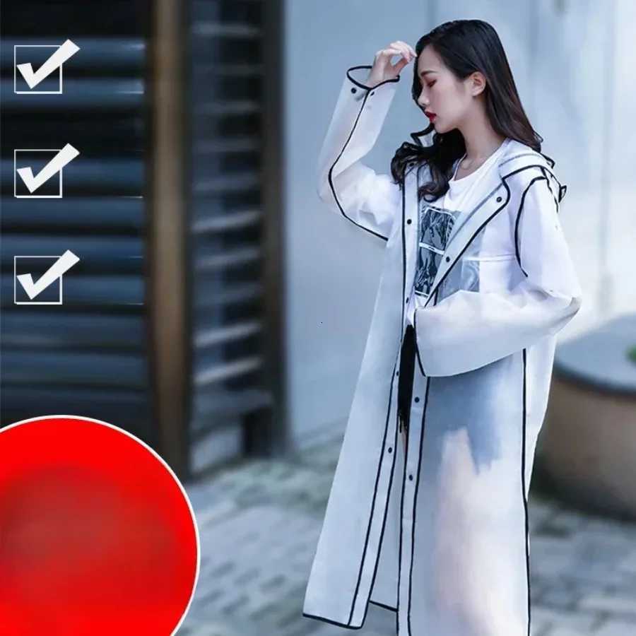 Rain Poncho Zip with Pockets Long Windproof Raincoat Reusable Unisex Solid Ponchos for Outdoor Wide Backpack Y250814