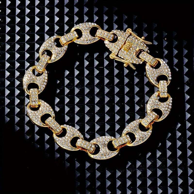 MOXI Hot-Selling Hip-Hop Rapper Personality Temperament High-End Non-Fading Copper Inlaid Zircon Bracelet