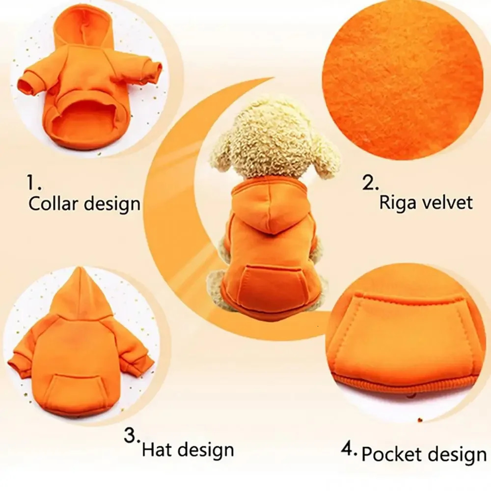 Puppy Pet Hooded Sweatshirt Autumn Winter Twolegged Pocket Cat Dog Clothes 250814