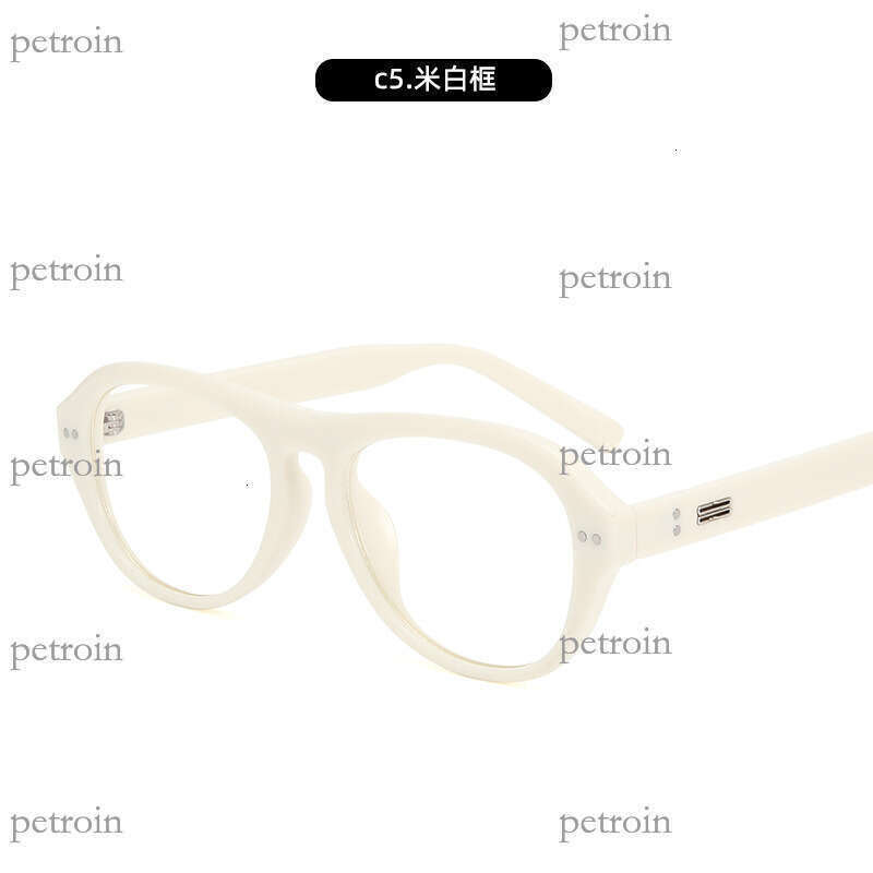 Fashion Trend Anti-Blue Light Oval Non-Prescription Slimming Eyeglass Personality Trendy Glasses Frame Live Streaming