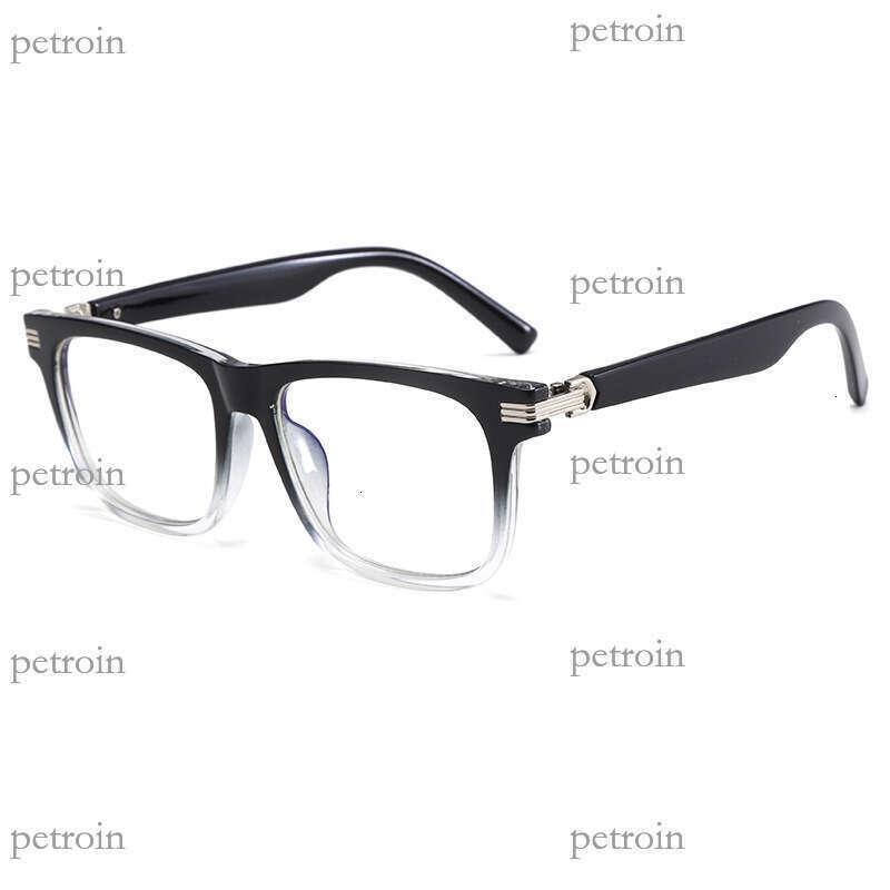 New Square Frame Optical High-End Feel Non-Prescription Fashion Trend Anti-Blue Light Glasses for Men