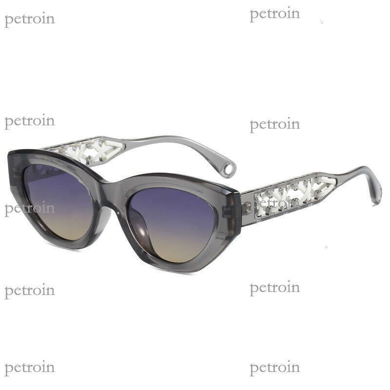 New Cat Eye Small Frame Polarized High Quality Women Leather Rope Braided Mirror Leg Sunglasses Tide