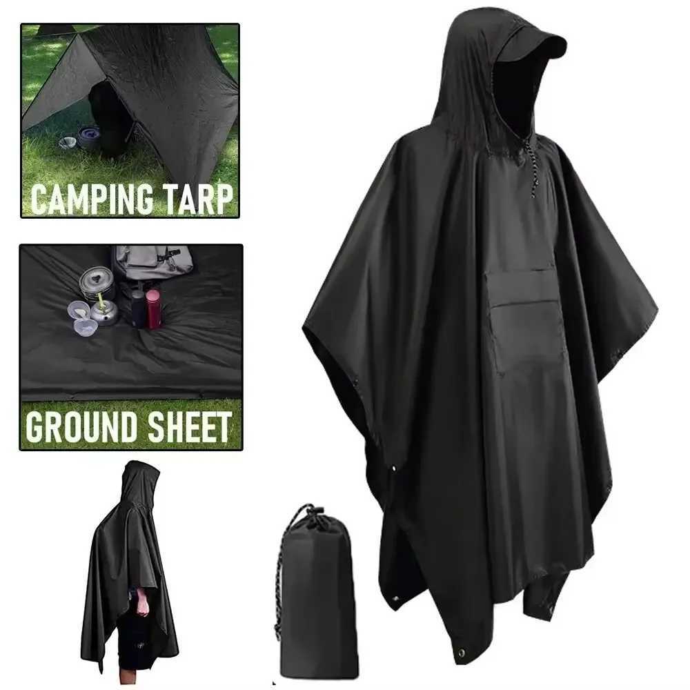New 3 in 1 Outdoor Raincoat Waterproof Multifunction Rain Cover Lightweight Large Outdoor Rainwear Hiking Travel Y250814