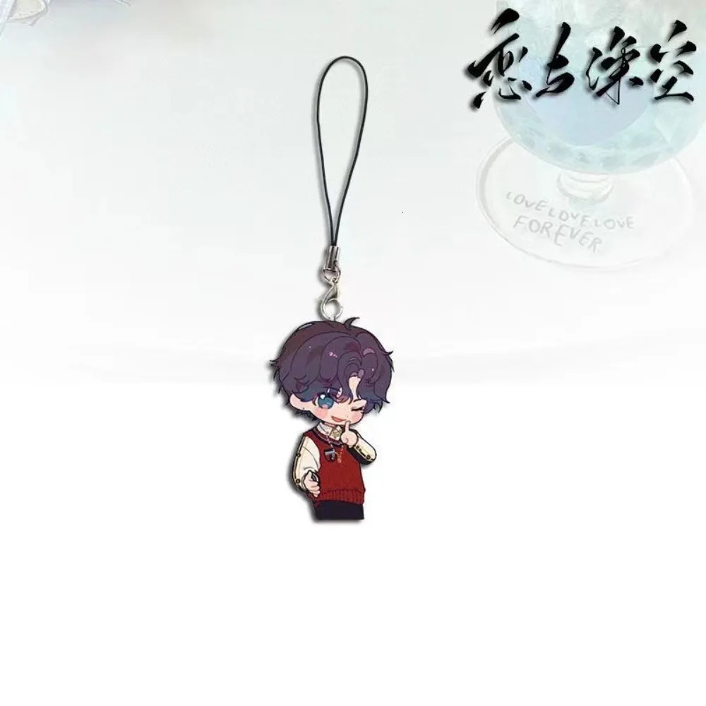 Love and Deepspace Sylus Qin Che Rafayel Xavier Zayne Q Version Cosplay Key Chain Acrylic Keychains Mobile Phone Lanyard Pendant 250811