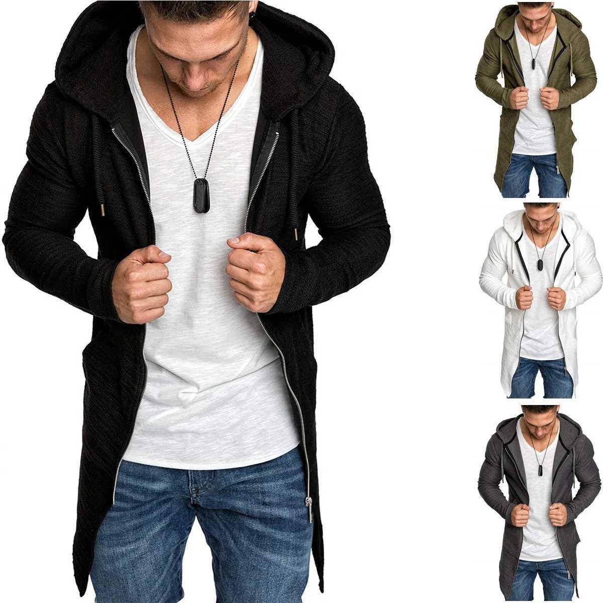 2024 New Spring Mens Classic Fashion Trend Long Windbreaker Men Casual Loose Large Size High-Quality Hooded Coatjacket W250815