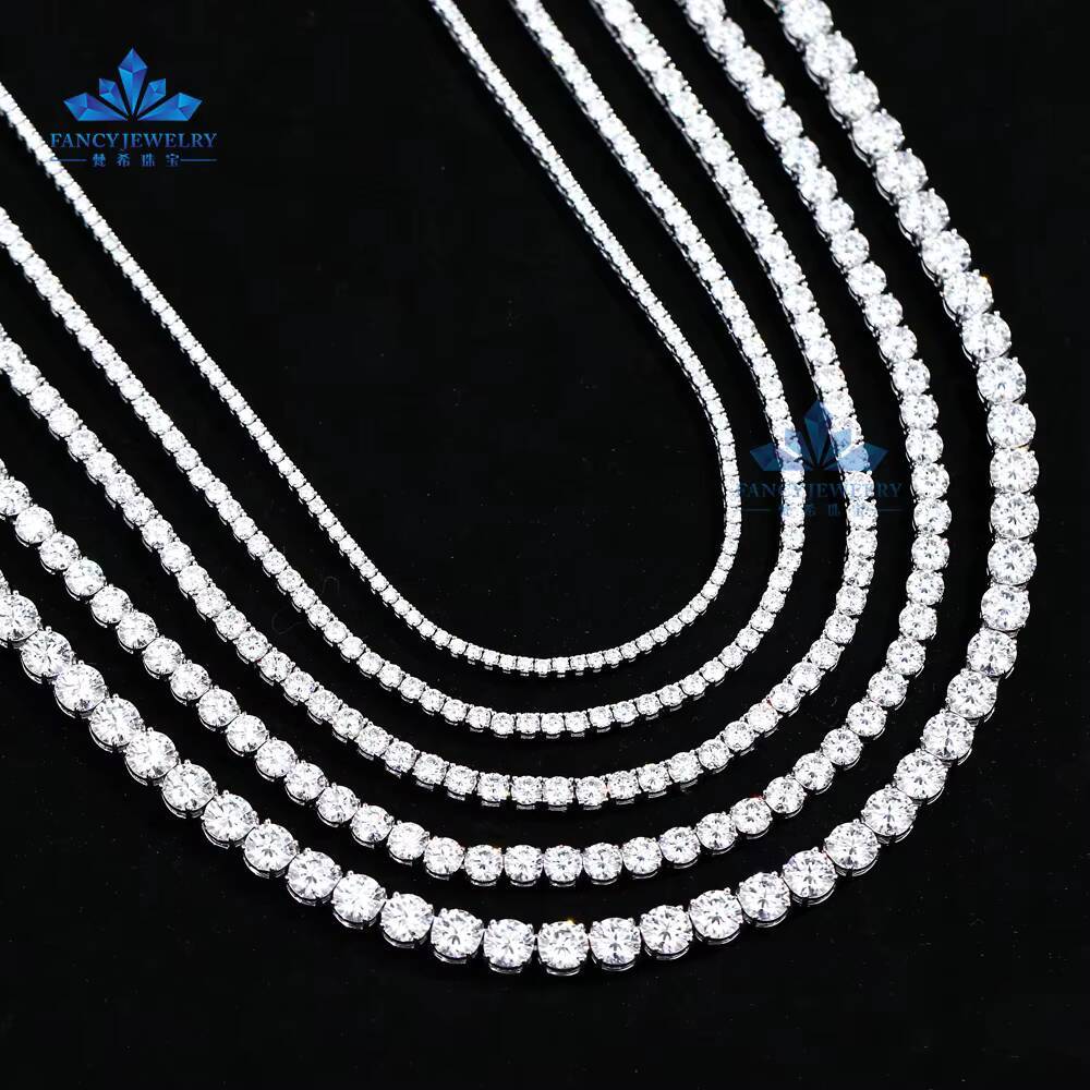 Factory Wholesale 925 Silver Fine Chain Link Tennis Necklace Bracelet for Women 2mm-6.5mm Moissanite Daily Wear Low Price