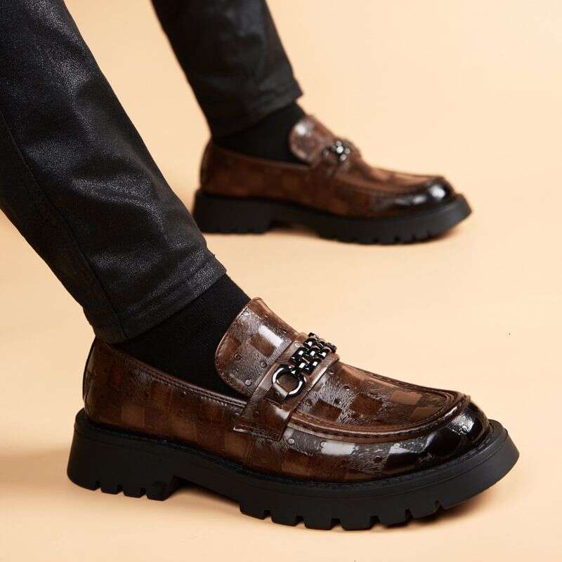 Bean High-end Light British Men's One Foot Trend Le Fu Thick Sole Height Increasing Casual Trendy Shoes