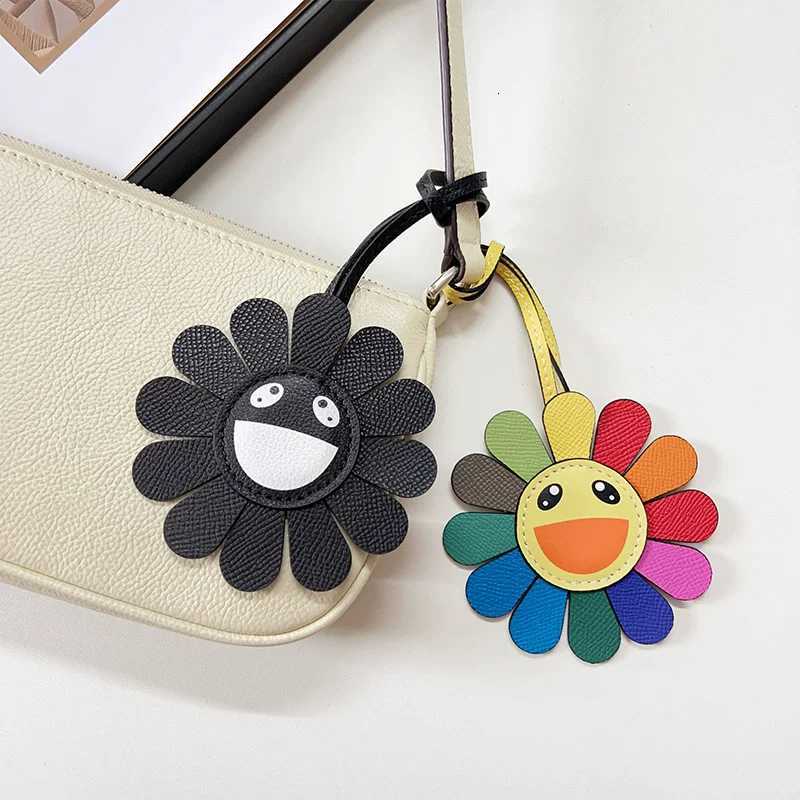 Fashion Genuine Leather Colorful Shower Keychain Bag with Pendant Ornament Accessories Y250815