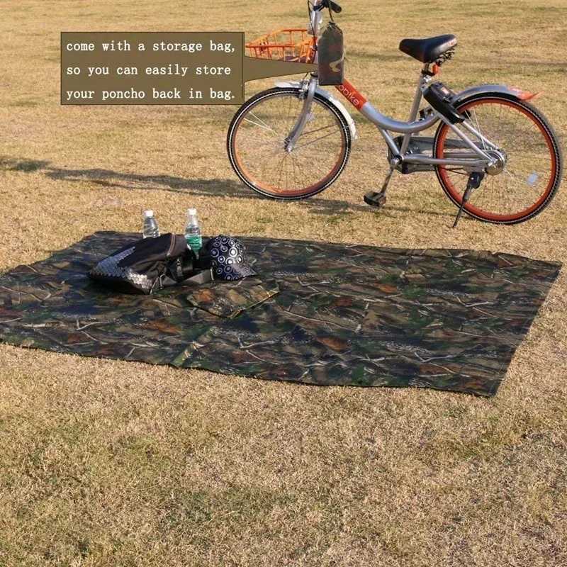 3 in 1 Multifunctional Raincoat Backpack Rain Cover Hiking Cycling Poncho Waterproof Tent Outdoor Camping Shade Tent Picnic Mat Y250814