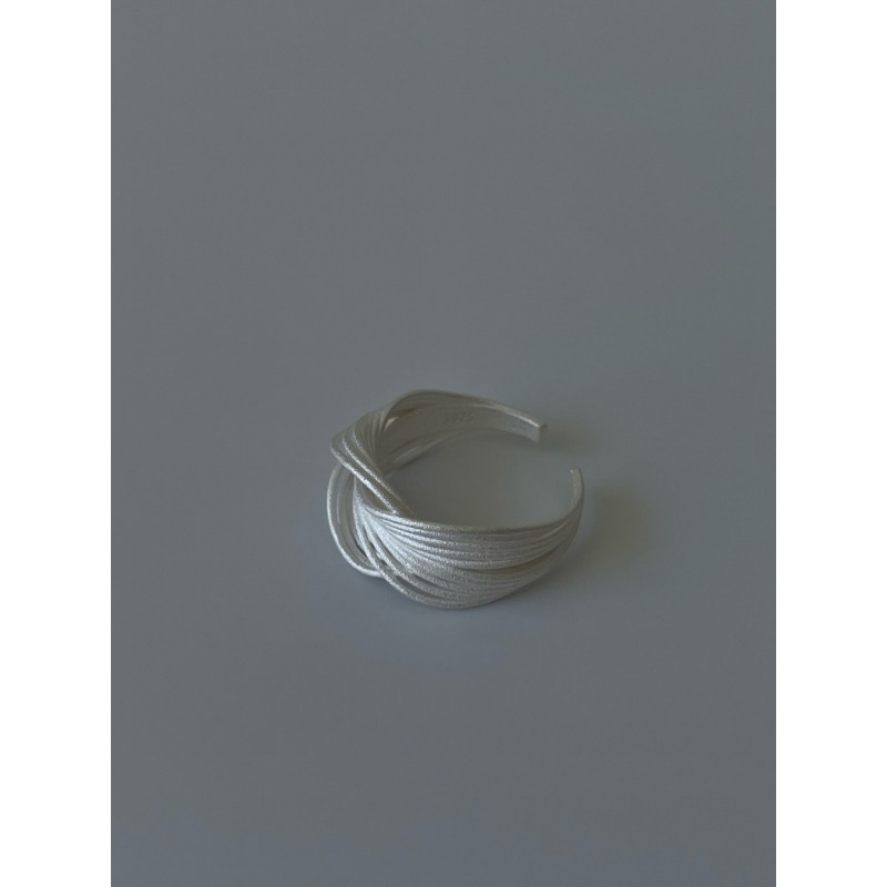 S925 Sterling Silver Three-Dimensional Braided Ring Set - Stackable Geometric Design