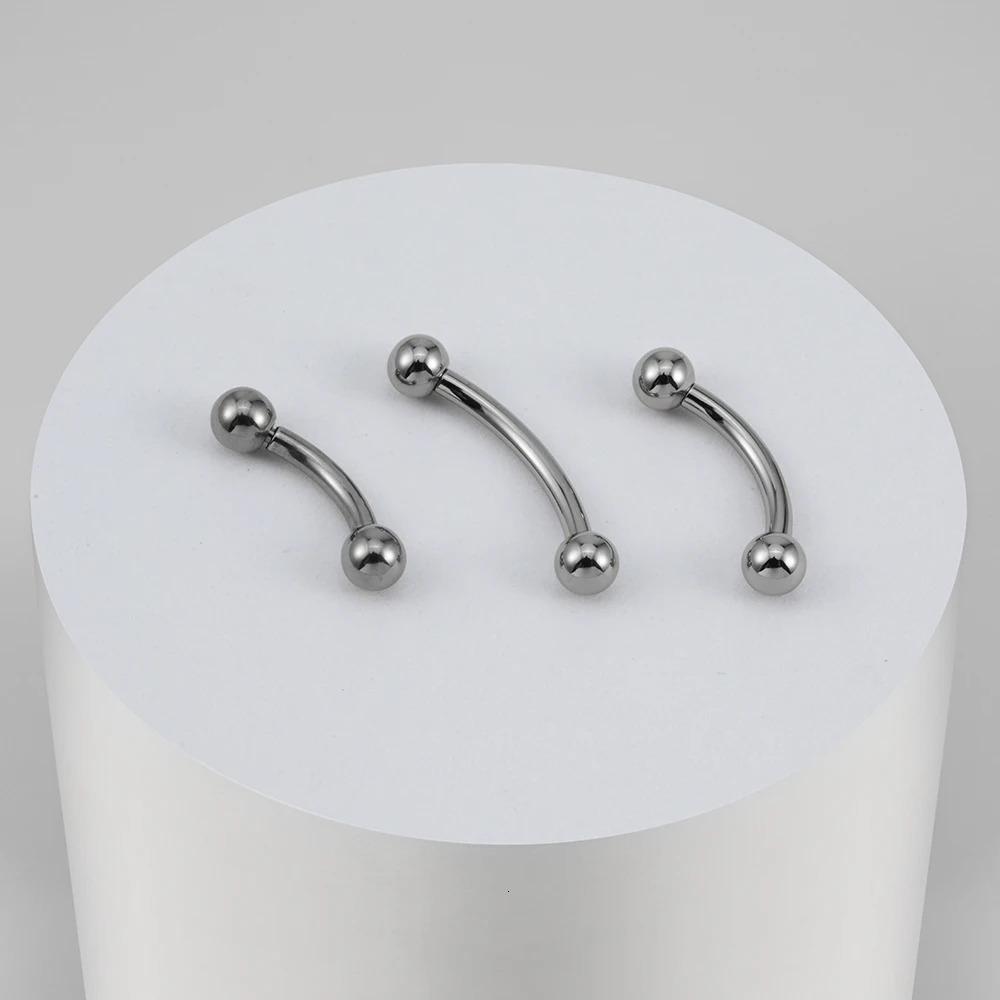 5pcs/lot Right Grand ASTM F136 Internally Threaded Eyebrow Piercing Rook Curved Barbell Kit Eyebrow Lip Rings 250807