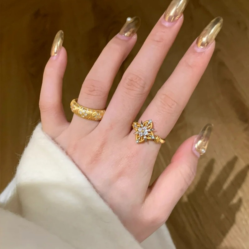 Classic Timeless Charm: Handcrafted Silver Accentuated Ring Embellished by Natural-Looking Gems