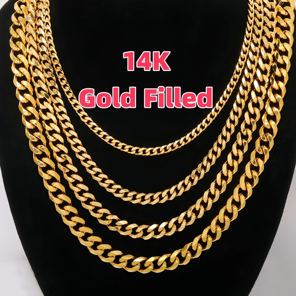Fine Jewelry Necklaces Custom18k 14k Gold Filled 925 Sterling Silver Hiphop Chain Miani Cuban Link Chain for Men Women