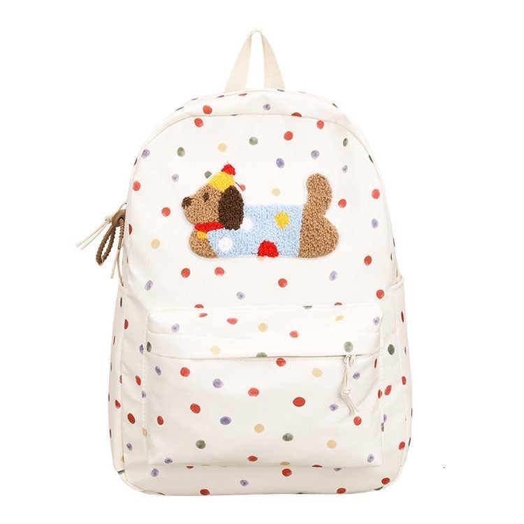 Autumn New Unisex Style Backpack Couple Cartoon Cute Dachshund Backpack Casual Polka Dot Backpack Large Capacity Women's Backpack Autumn New Desi