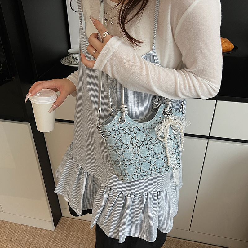 Korean Style Niche Rhinestone Sequin Handbag Free Shipping Designer Versatile Women's Commuting Shoulder Bag Luxury Leisure Shopping Crossbody Ba