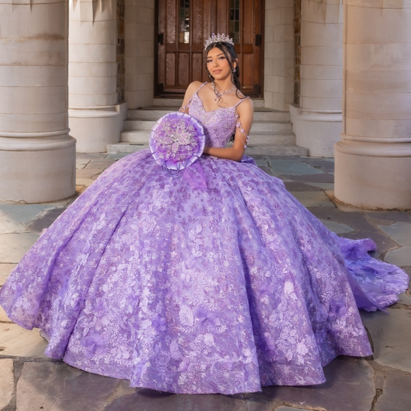 Lavender Shiny Quinceanera Dresses Spagheti Strap Sequin Applique Bow Beads Corset Tull Party Birthday Ball Gown Vestidos De 15 Anos Sweet 16 Dress