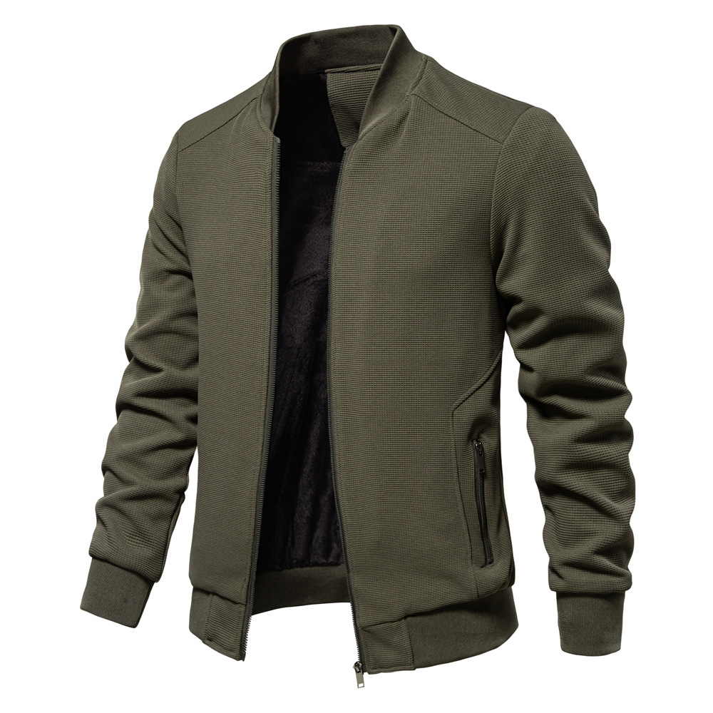 Windbreaker 2025 New Men's Stand Collar Jacket Solid Color Slim Fit Coat Casual Fashion Male Outerwea EUR size: S-2XL