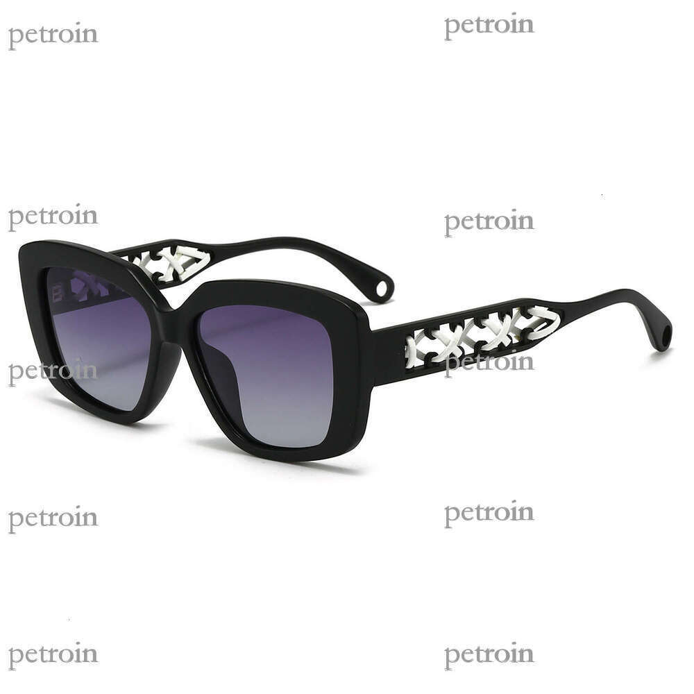 2025 New Fashion Sunshade Glasses Personality Hollow Trendy Square Frame Internet Celebrity Street Style Sunglasses