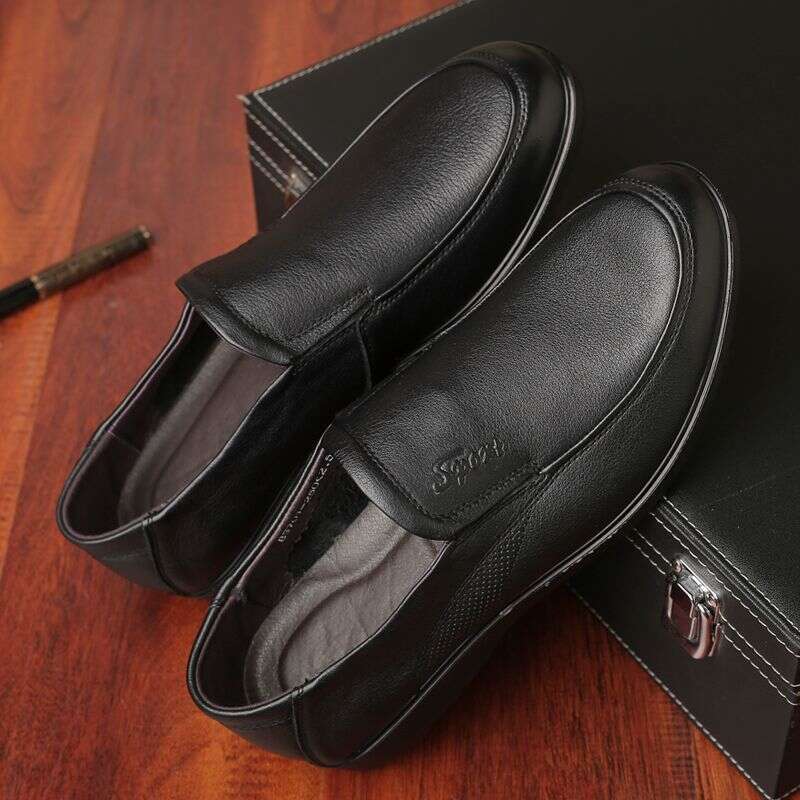 Spring Autumn New Business And Leisure Head Layer Leather Men's Breathable Low Top Comfortable Soft Bottom, Dad's Shoes,