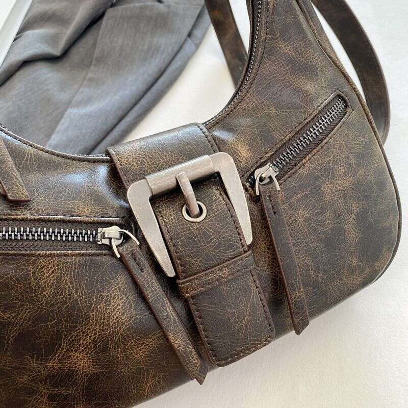 New women's motorcycle handbag armpit shoulder bag wear-resistant waterproof PU