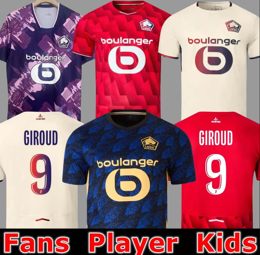 25 26 Maillot Lille Soccer Jerseys 2025 2026 LOSC Fourth Football Jersey Shirt Kit Home Away Third HARALDSSON Men Kids Kit GIROUD J DAVID ZHEGROVA ANGEL YAZICI