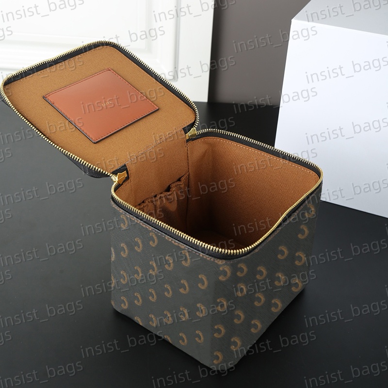 Large Womens Cosmetic Bag Leather Make Up Bag Women Jewelry Box Old Flower Makeup Bags Designer Toiletry Bag Luxury Cosmetics Case Storage