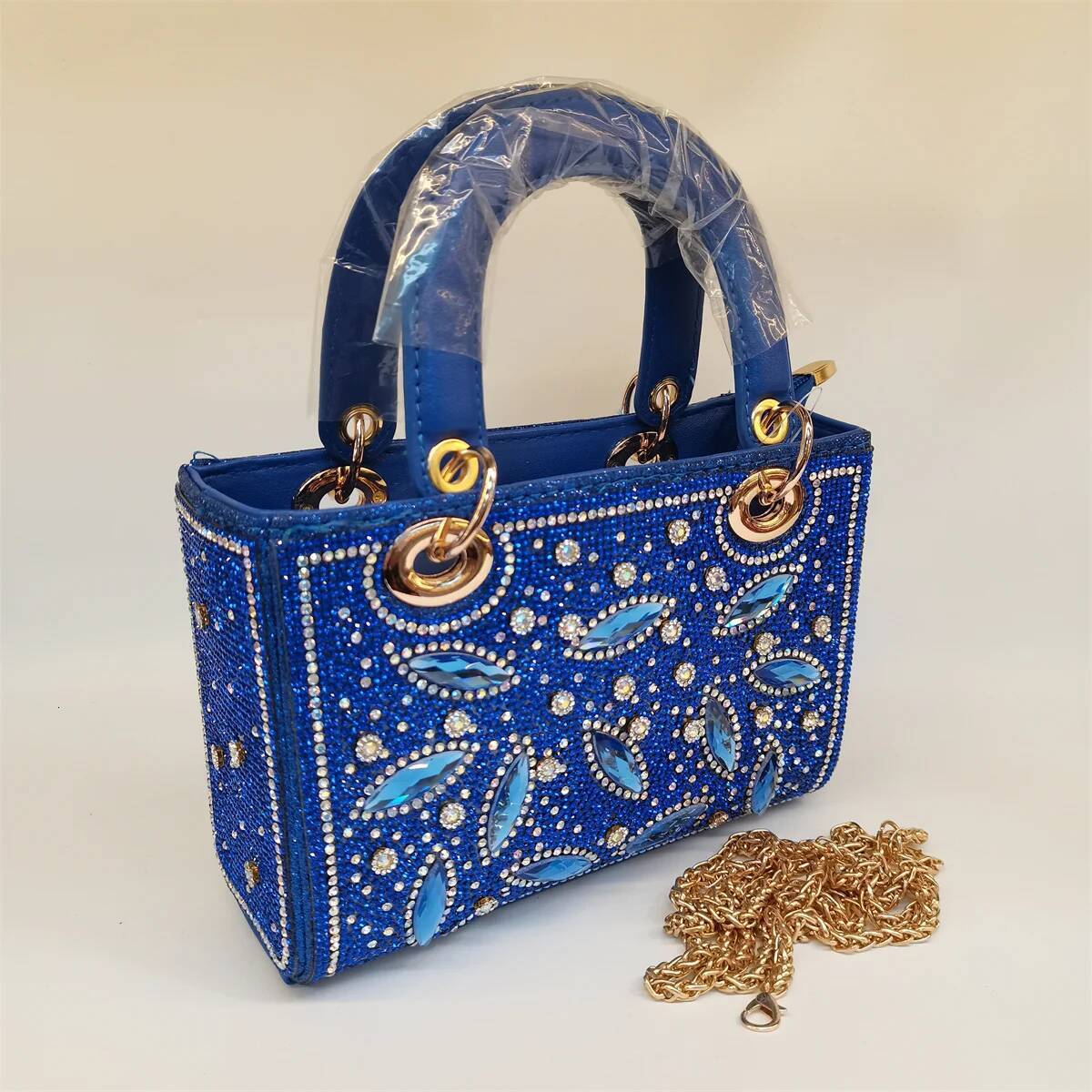 Hot Popular Women Rhinestone Evening New Fashion Handbag Clutch Embellished Long Chain Casual Bag F5-405-1