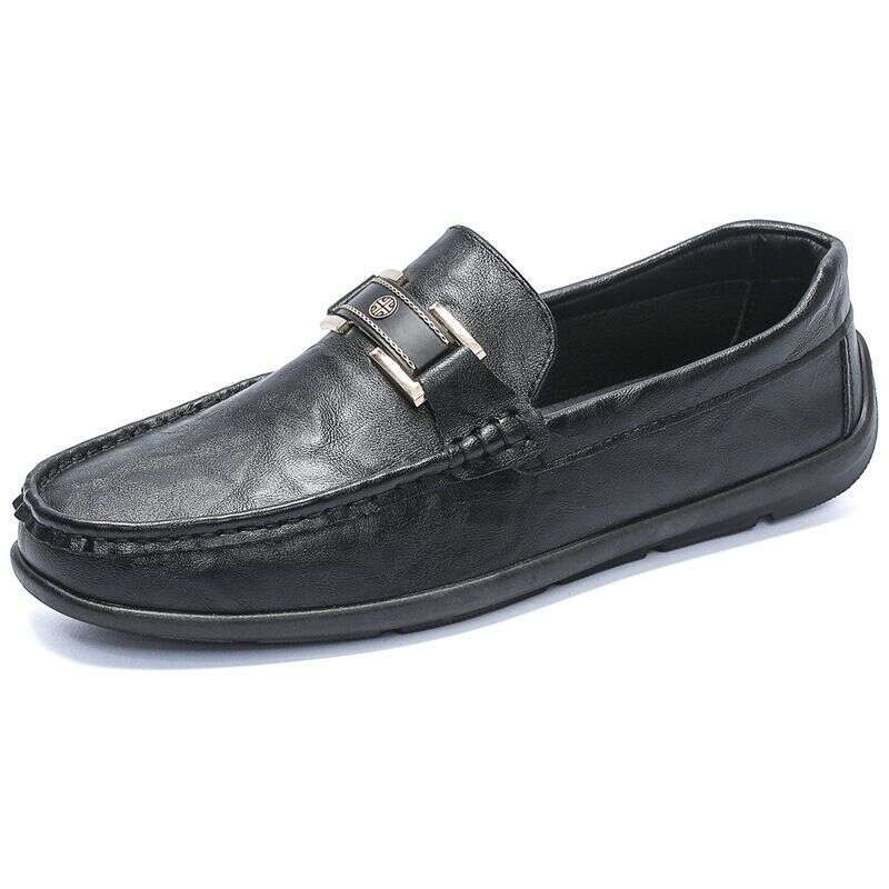 2025 Dou Spring New Lazy Trend Driving Soft Sole Casual Leather For Men's Lefu Shoes 9373