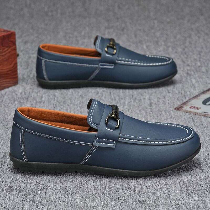 2025 New Plus Size Trendy British Style Low Top Loafers With Round Toe Casual Sports Leather Shoes For Men