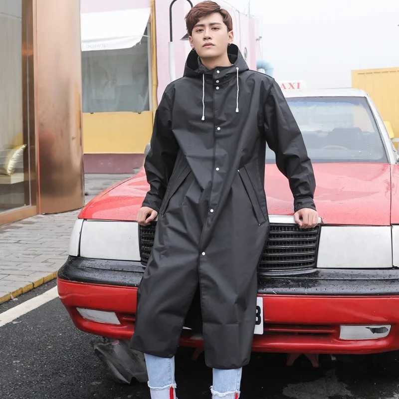 Fashion Classic Trendy Raincoat Internet Celebrity Outdoor Adult Hiking To Work School Raincoat Long Rain Coat Y250814