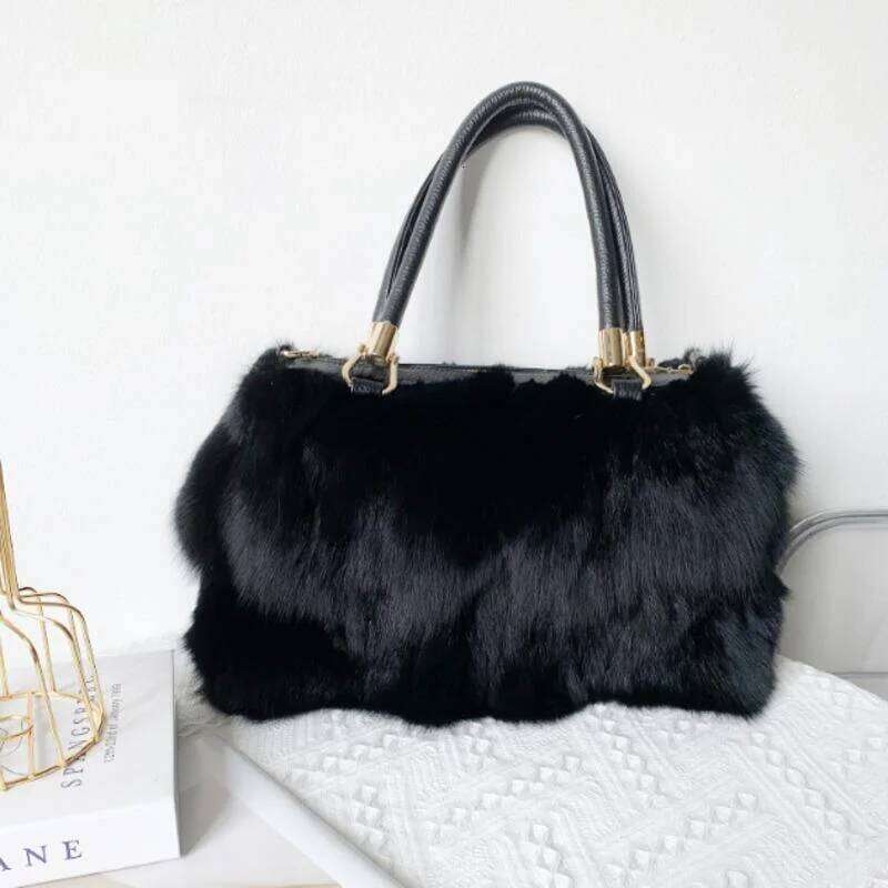 Designer bag 52 Handbag Single Diagonal Cross Furry For Women Evening Handbags Sier Fox Fur Large Shoulder Bag