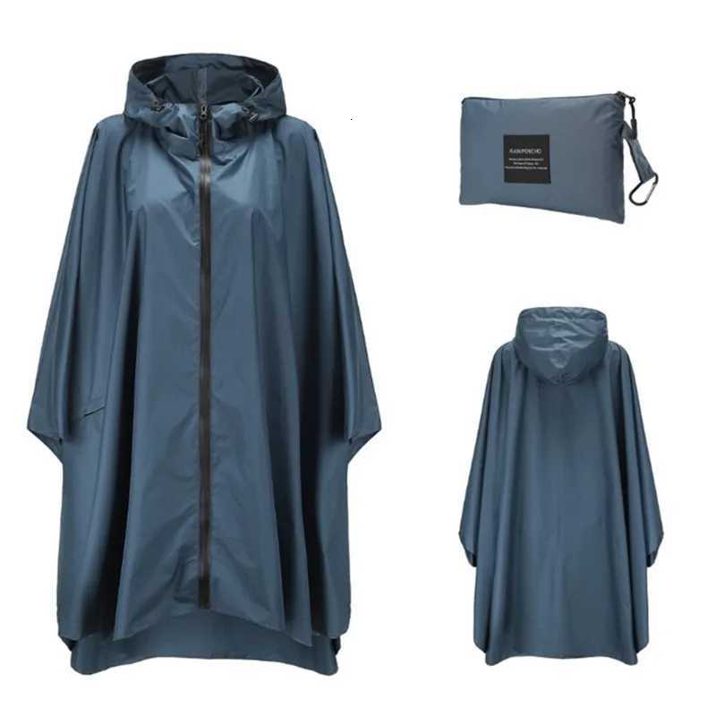 Women Men Poncho Raincoat Waterproof Tent Cover Wear Outdoors Hiking Biker Rain Coat Zip Cloak Trench Y250814
