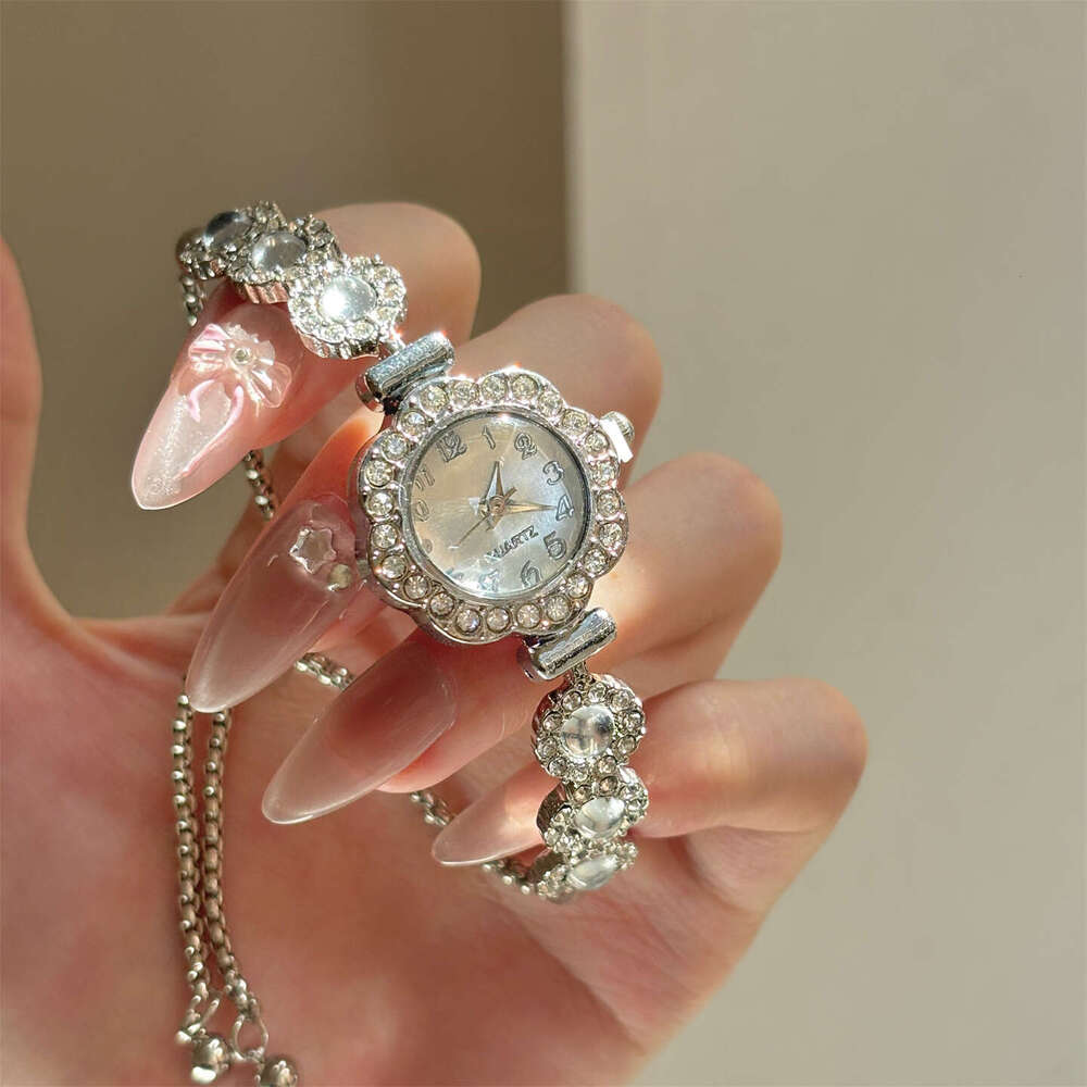 Petal Fashion Full Diamond Designer Women's for Women Pull-out Bracelet Watch